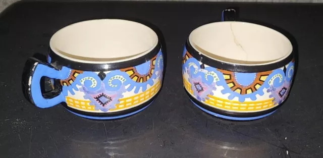 FOUILLEN Paul PICHET 2 TASSES ANCIENNE ART DECO QUIMPER