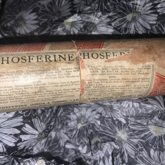 Antique Ashton & Parsons Phosferine Phosfeds Medicine bottle in original Tube