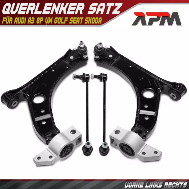 2x Querlenker+2x Koppelstangen Vorne L+R für Audi A3 8P VW Golf V VI Seat