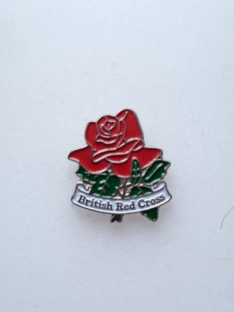 British Red Cross Rose Collectable Enamel Pin Badge (Excellent Condition)