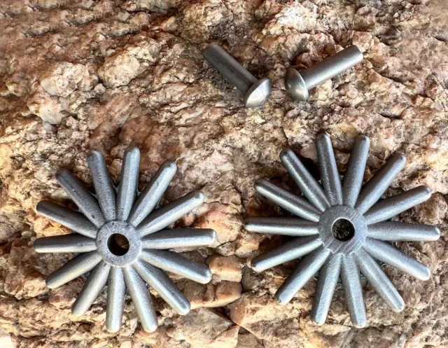 NICE NEW 1 3/4" 14-Point COWBOY VAQUERO Fancy SPUR ROWELS & Pins