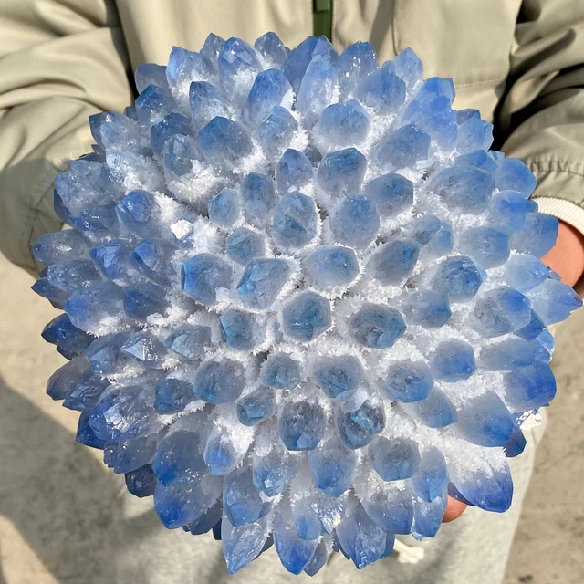 11.2LB New Find BLUE Phantom Quartz Crystal Cluster Mineral Specimen Healing 8