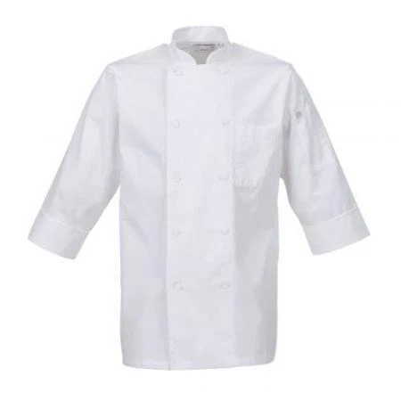 CHEF WORKS JLCL-WHT (S) White 3/4 Sleeve Coat