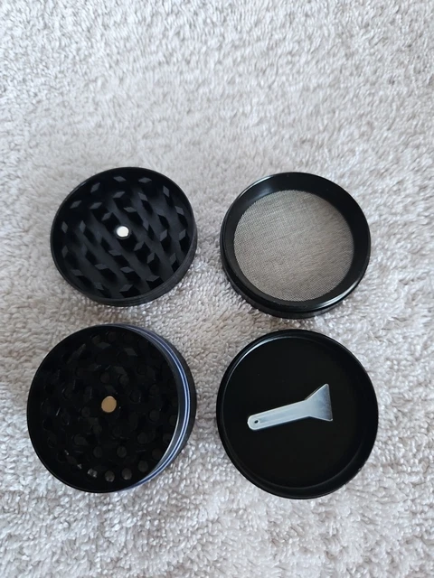 Golden Bell Spice Herb Grinder 2” - Black.  4 Piece