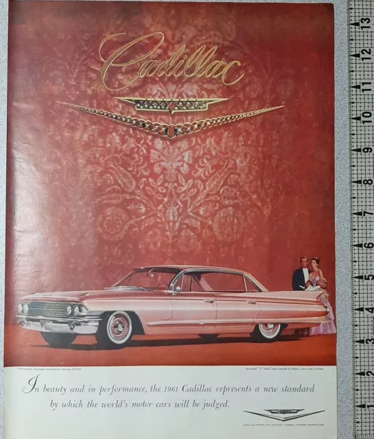 1961 Cadillac Vintage Print Ad Sedan DeVille Pink Beauty Luxury Performance GM