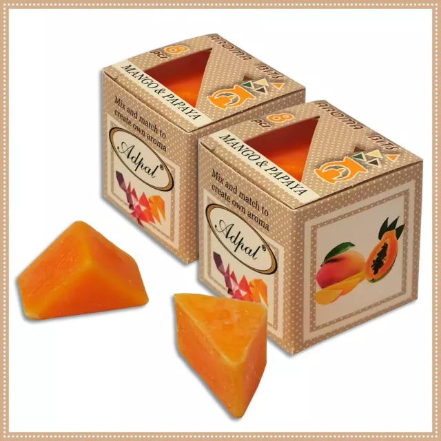 2X Cera Aromática Mango y Papaya Aroma Vela Perfumada Schmelzwachs Aromático