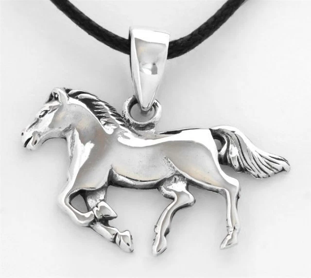 Charm pendente ferro di cavallo in argento brunito per bracciale base