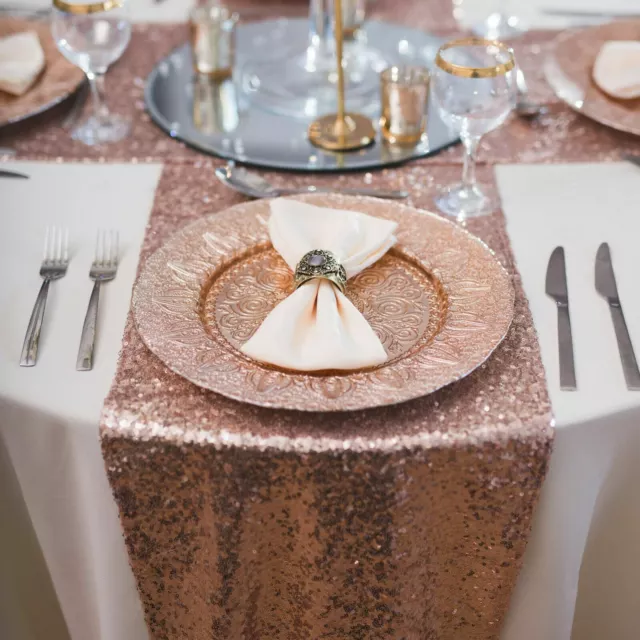 Sequin Glitter Sparkly Shiny Table Runner Wedding Party 12" x 108” fit 6ft Table