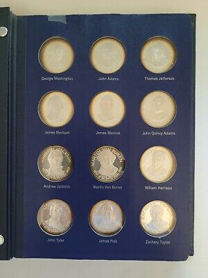1970 Franklin Mint Treasury Of Presidential Commemorative Silver Medals 37.5 Oz