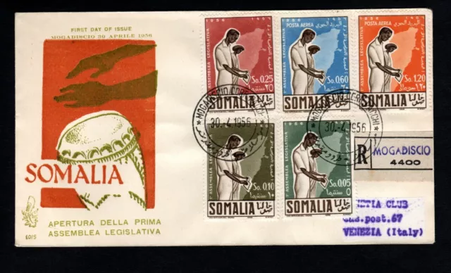 Somalia AFIS  1956, FDC Venetia Club  (10/s), ASSEMBLEA LEGISLATIVA