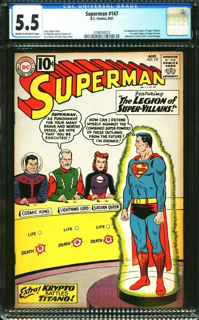 Superman 147 CGC 5.5 -- 1961 -- 1st Legion of Super-Heroes #3748742012