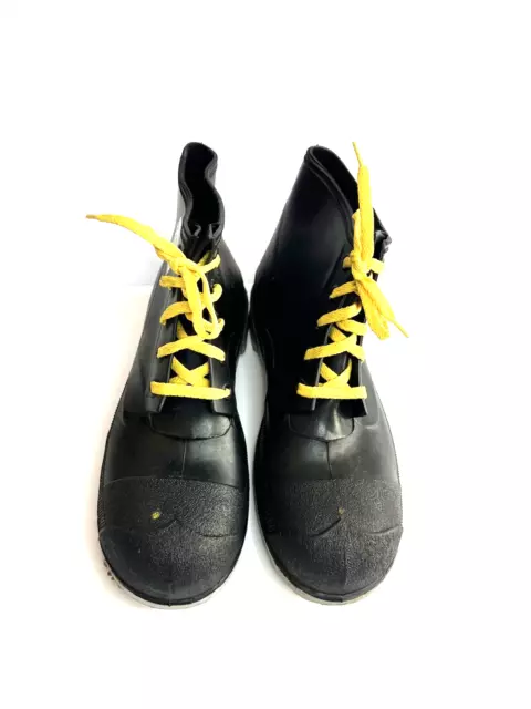BATA Polyblend Rubber Black Boots Steel Shank Toe Slip Resistant Men Size 10