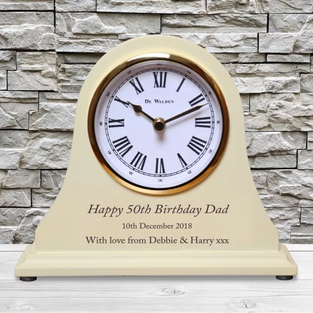 Dad Engraved Birthday Wooden Clock 50th 60th 70th 80th 90th Daddy Gift Idea