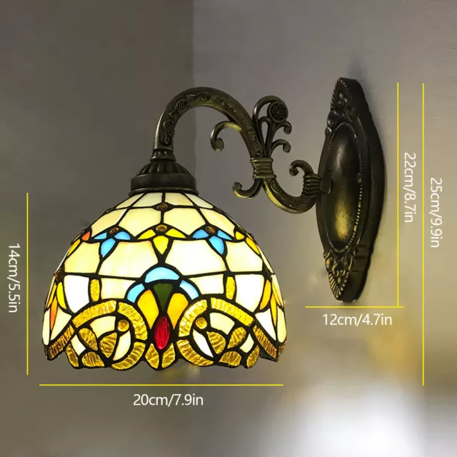 Lámpara de aplique de luz de pared estilo Tiffany