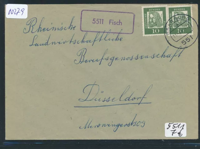 00279) Saarburg > Landpost Ra1 5511 Fisch, Brief 1963