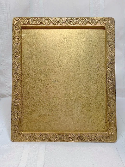 Tiffany Studios, Zodiac, Aged Gold Etched Dore Picture Frame, Chain Link Pattern Tiffany Studios, Zodiac, Aged Gold Etched Dore Picture Frame, Chain Link Pattern