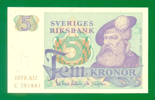 Sweden 5 Kronor 1978 P51d UNC