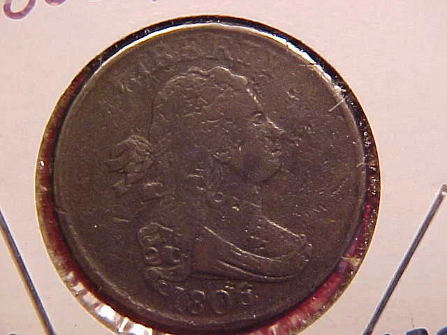 1806 P Half Cent - Small Dings - F - See Pics! - (N4511) 1806 P Half Cent - Small Dings - F - See Pics! - (N4511)