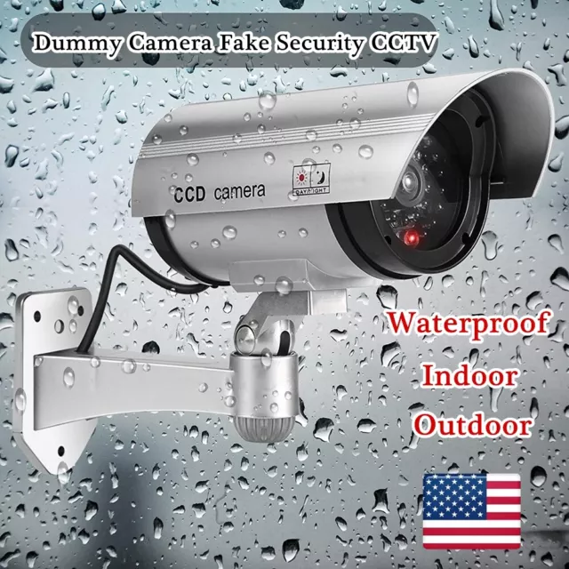 Dummy Fake Surveillance Security CCTV Dome Camera Indoor Outdoor w/LED Light US