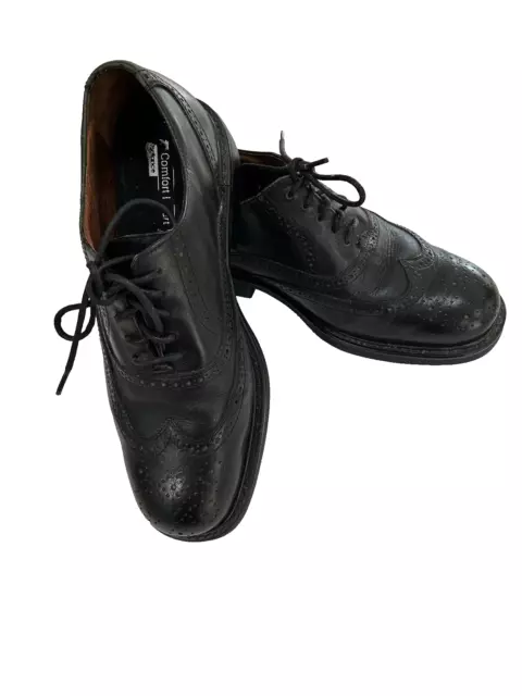 FLORSHEIM LEXINGTON MENS Wingtip Oxford Dress Shoes Black Leather Size ...