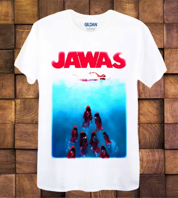 Jawas T-Shirt Star Wars Jaws Parody Unisex Ladies Tee Top