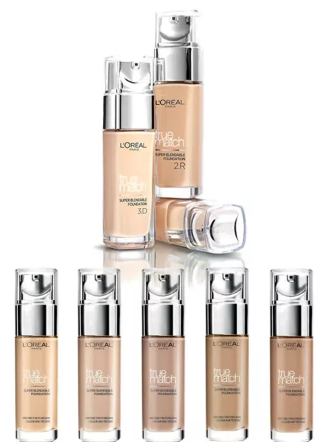 Fondation Liquide Super Mélangeable L'oréal True Match (Bouteille Carrée) **Choisissez**