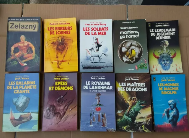 lot 10  livres de poche années 80 science fiction- différents  auteurs- lot no 1