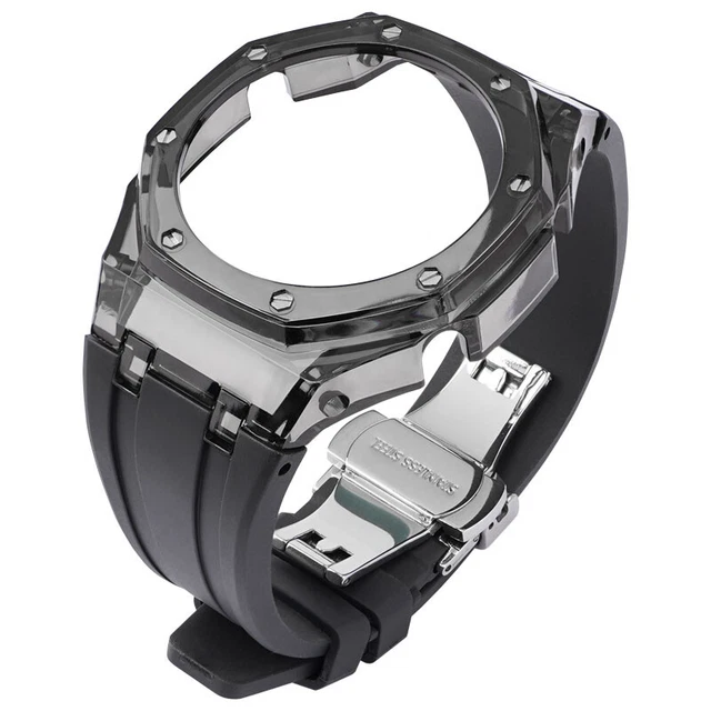 FOR CASIO G-SHOCK GA-2100 Gen 3 CasiOak Mod Rubber Strap +Transparent ...