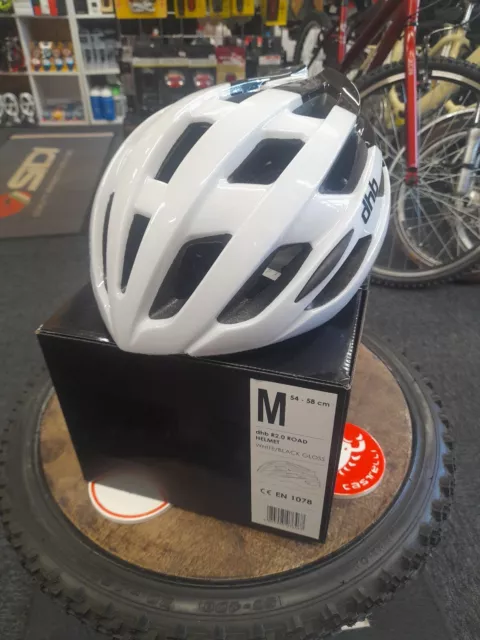 dhb R2.0 Road Bike Cycling Helmet Size MEDIUM 54-58CM WHITE