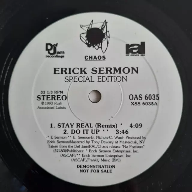 Erick Sermon - Stay Real / Hostyle /  Do It Up / 12" Vinyl '93 EP Sampler