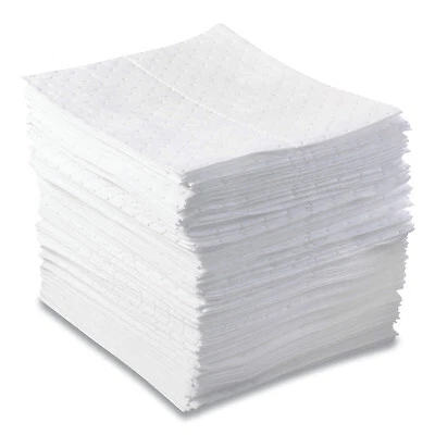 Oil-Only Sorbent Pad, Heavy-Weight, Absorbs 20.5 Gal, 15 in X 17 In ORS Nasco