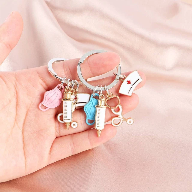 Doctor Medical Tool Keychains - Syringe Stethoscope Charm Keyring Unisex Keychai