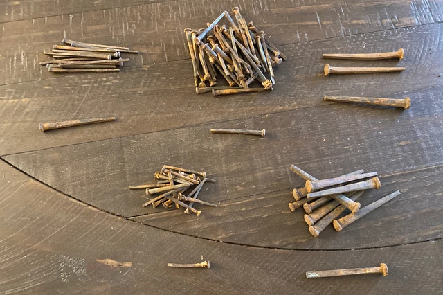Assortment Reclaimed Salvage Iron Square Head Nails Different Widths & Lengths