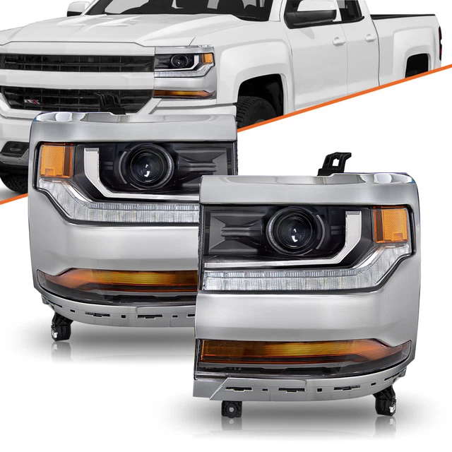 2016-2018 Silverado 1500 Vinyl Smoked Overlay Kit Tints HEADLIGHT (6 Piece Kit)