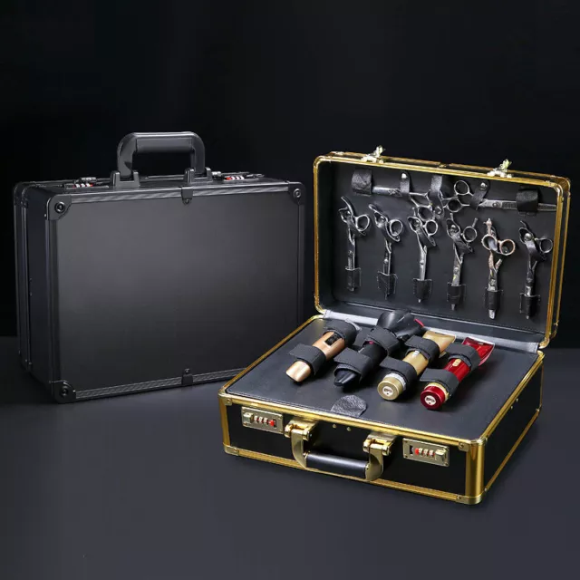 Estuche de transporte portátil de viaje peluquero salón estilista herramientas de corte de pelo organizador caja