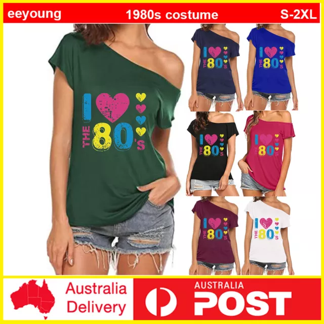 I Love the 80's T-shirt Costume Ladies 1980s 80s Fancy Dress Girls Top TShirt