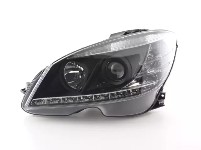 Scheinwerfer Set Daylight LED TFL-Optik Mercedes C-Klasse W204 07-10 schwarz 3