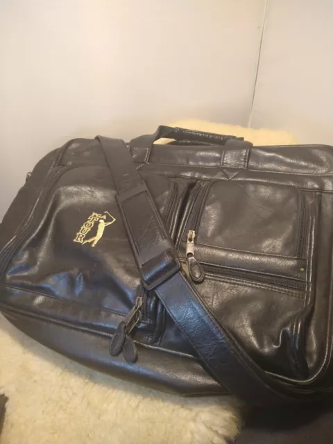Pga Tour Computer Laptop Breifcase Bag Leather 17" X 12" Black - Good Condition!