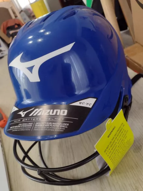 Mizuno MVP Series Batting Batters Helmet Adult S/M 6 3/4 - 7 3/8 ROYAL BLUE