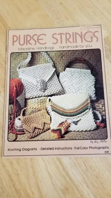 CUERDAS DE BOLSO MACRAME Bolsos de mano hechos a mano por ti 1976 23 páginas libro artesanal de colección
