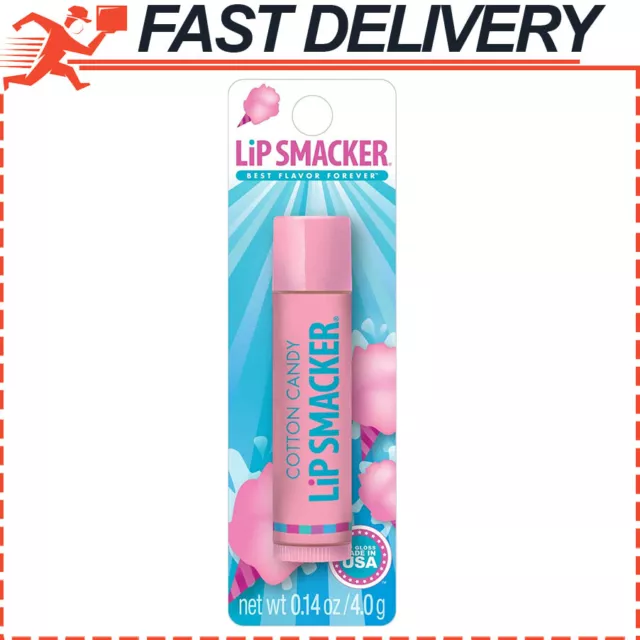 Lip Smacker Moisturizing Flavored Lip Balm, Cotton Candy Flavor, Clear, 0.14 oz