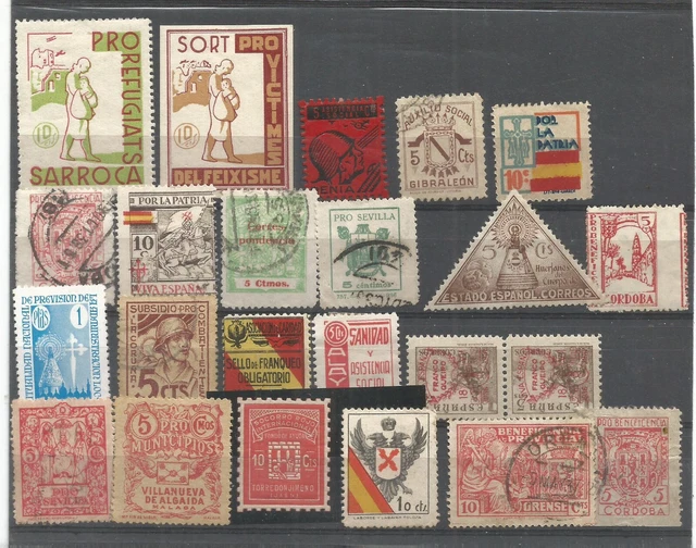 Timbres Anciens   Espagne Vignettes Guerre D'espagne