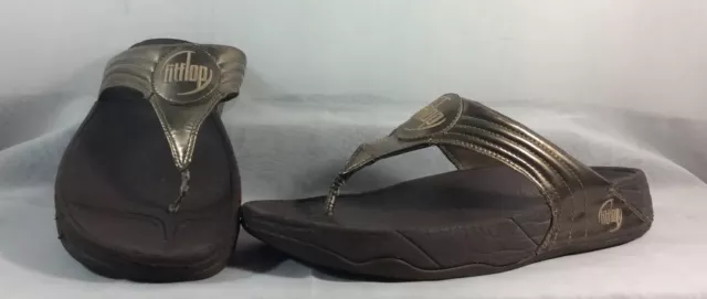 FitFlop Women’s Size 8 Flip Flop Thong Wedge Sandals Brown
