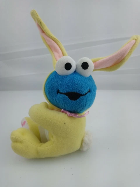 Fisher-Price Sesame Street Cookie Monster Easter Bunny Stuffed Plush 5" 2001