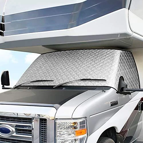 ELUTO RV Windshield Cover Class C Ford 1997-2021 RV Front Window Cover RV Mot...
