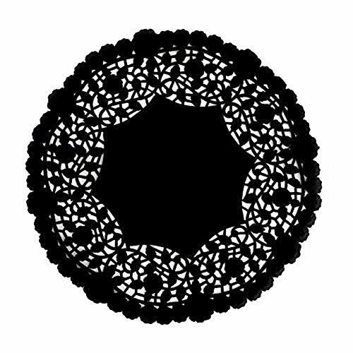 The Baker Celebrations Pack of 50 Black Paper Lace Doilies Elegant and Sophis...