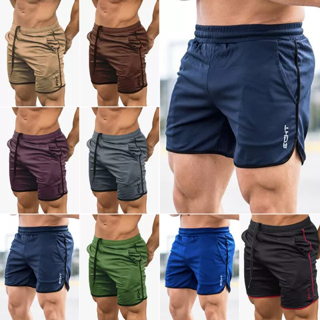 Mens Sports Gym Shorts Fitness Football Workout Quick Dry Training Running Pants