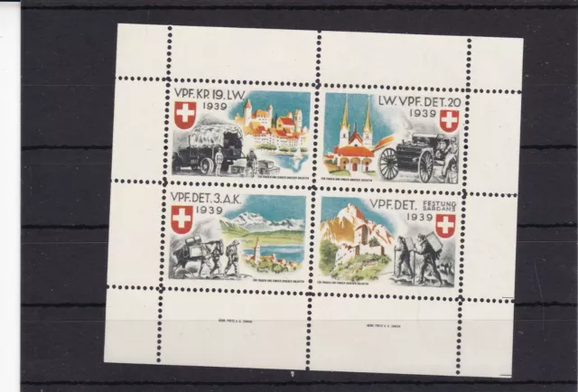 Schweiz Kleinbogen Soldatenmarken  postfrisch MNH