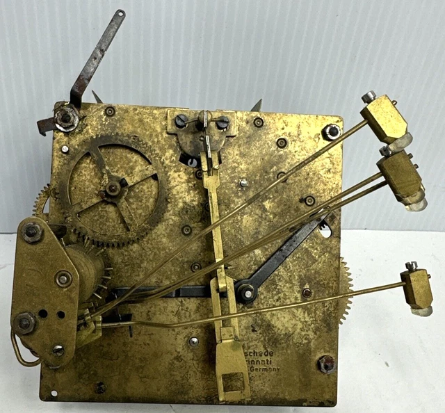 ANTIQUE HERSCHEDE CINCINNATI Clock Movement for Parts or Repair Germany