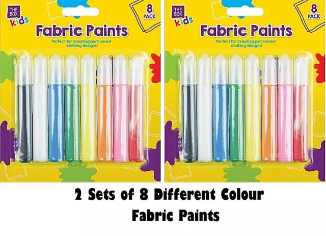 8 Fabric Paint Pens T Shirt Clothes Fabric Painting Kids Party